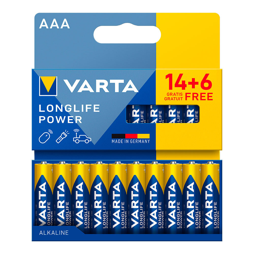 Pilha alcalina longlife power aaa - lr03, blister 20 unidades, 14 + 6, ø10,5 x 44,5 mm_0