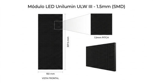 UNILUMIN MODULE 150X337.5 FOR CABINET ULW III 1.5 LED SDM 3IN1 SIZE: 600X337.5 MM BRIGHTNESS: 600 NITS REFRESH RATE 3840HZ MAINTENANCE FRONT (AUN2E4868)_0