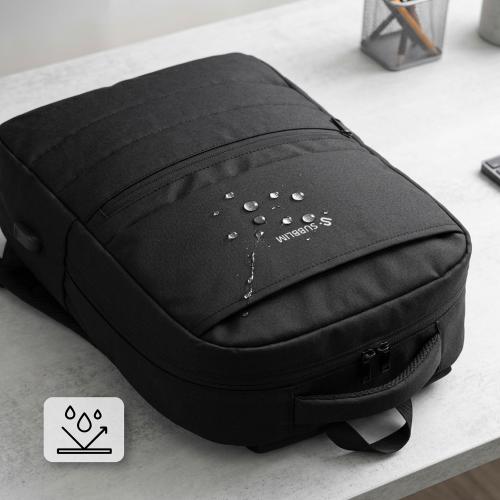 Mochila Subblim Compact Backpack 15L para Portátiles hasta 15.6"/ Repelente al agua/ Cinta para Trolley/ Negra_5