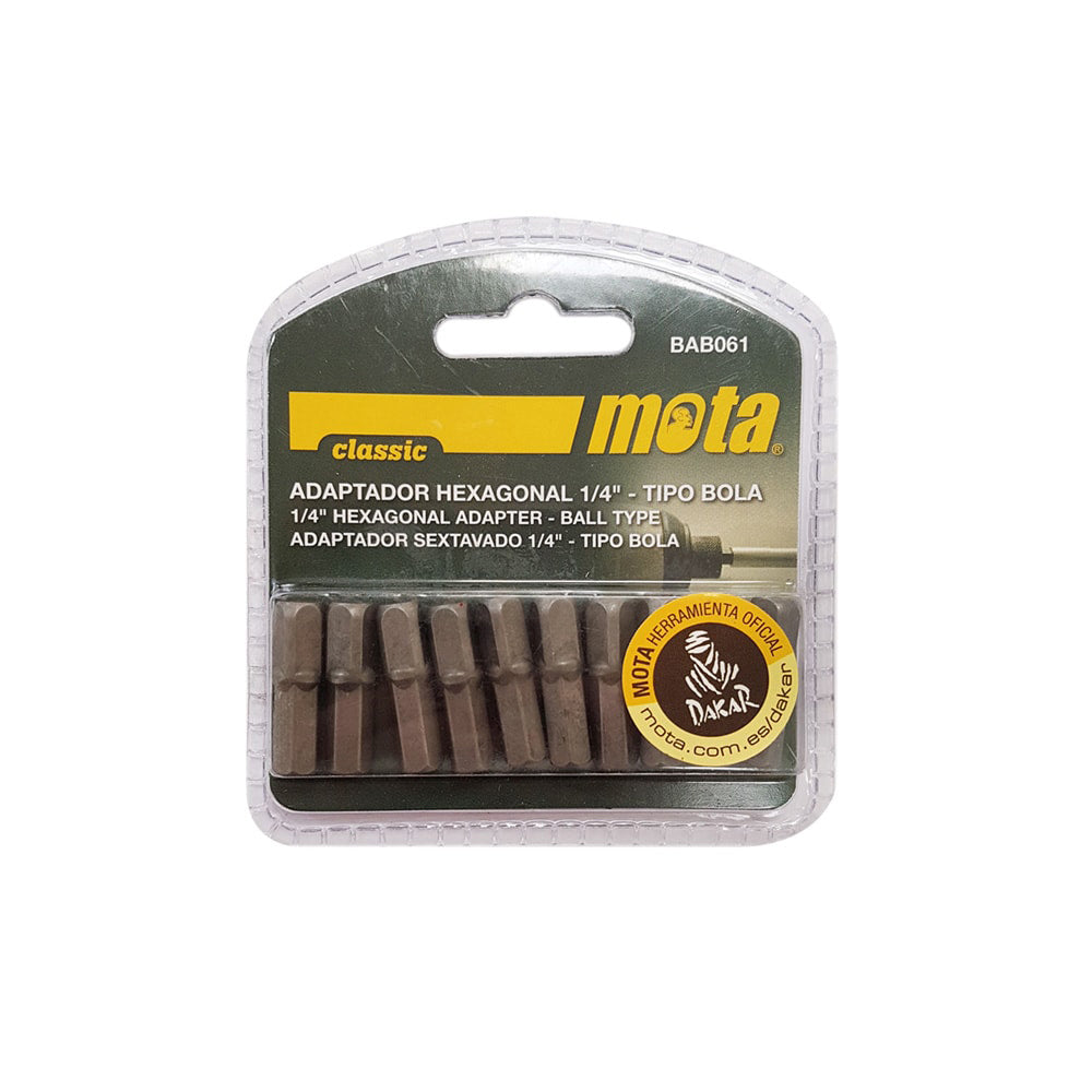 Pack 10 adaptadores hexagonais t. bola 25mm 1/4" 10 unid. bab061 mota_0
