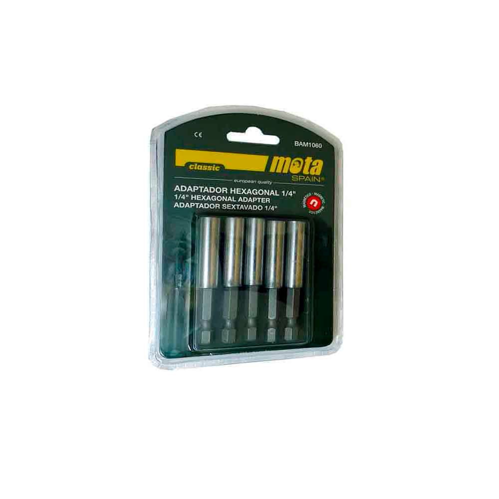 Pack 5 adaptadores hexagonais magnetico 1/4" 10x60 5p. bam1060 mota_0