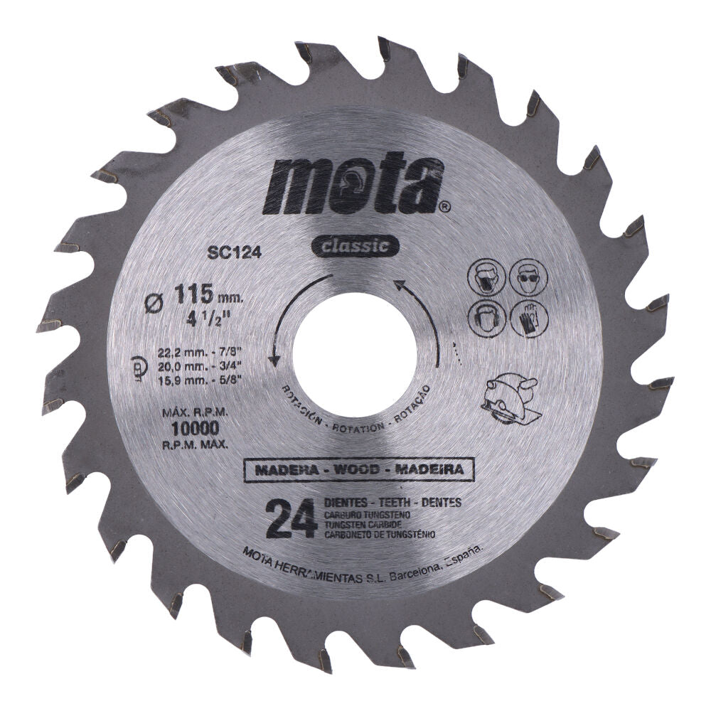 Serra circular widia ø115mm 24 dentes clp18 sc124 mota_0