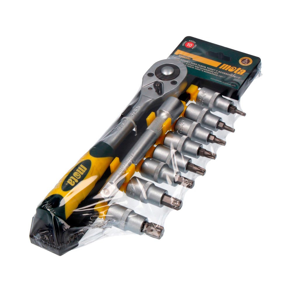 Conjunto (10pcs.) chaves e acessórios enc. 1/2" torx cr.v ek641 mota_0