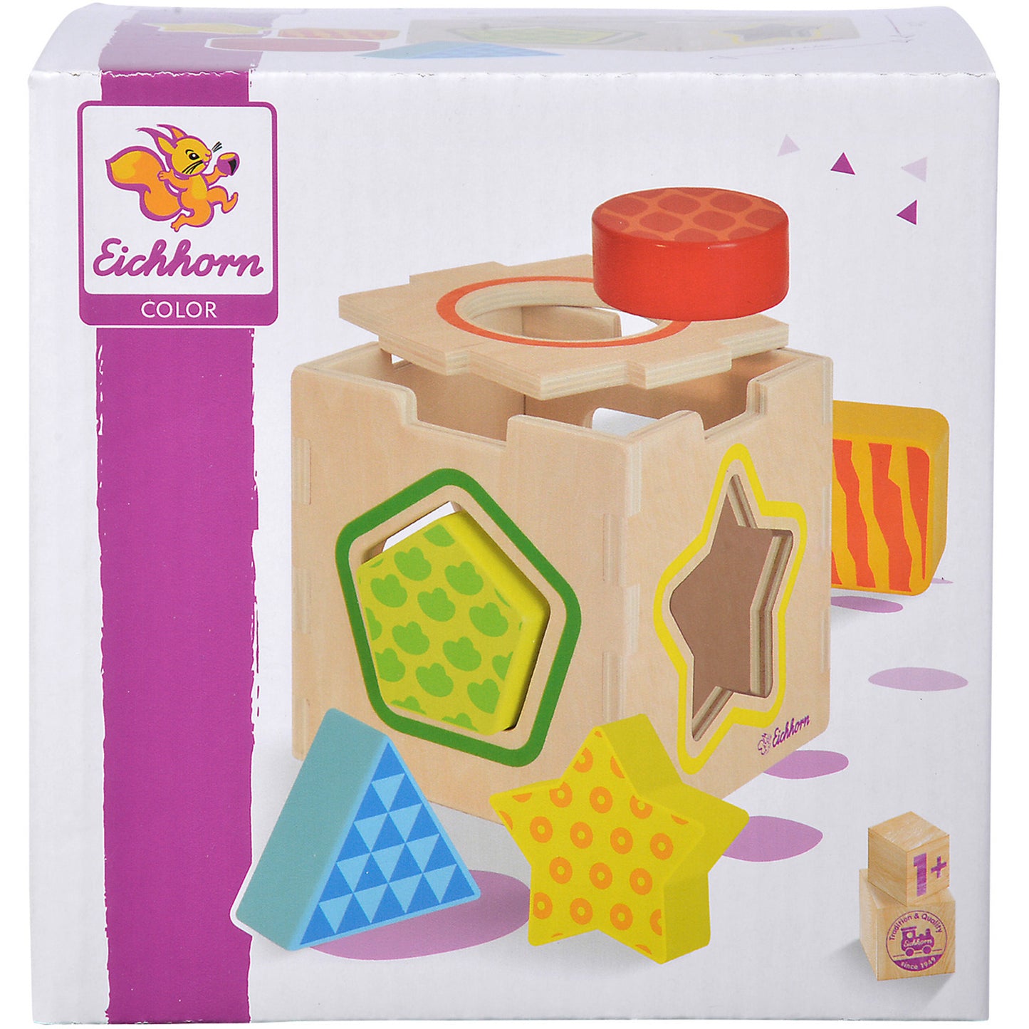 Jogo Educativo Eichhorn Color Peg Box Madeira 7 Peças