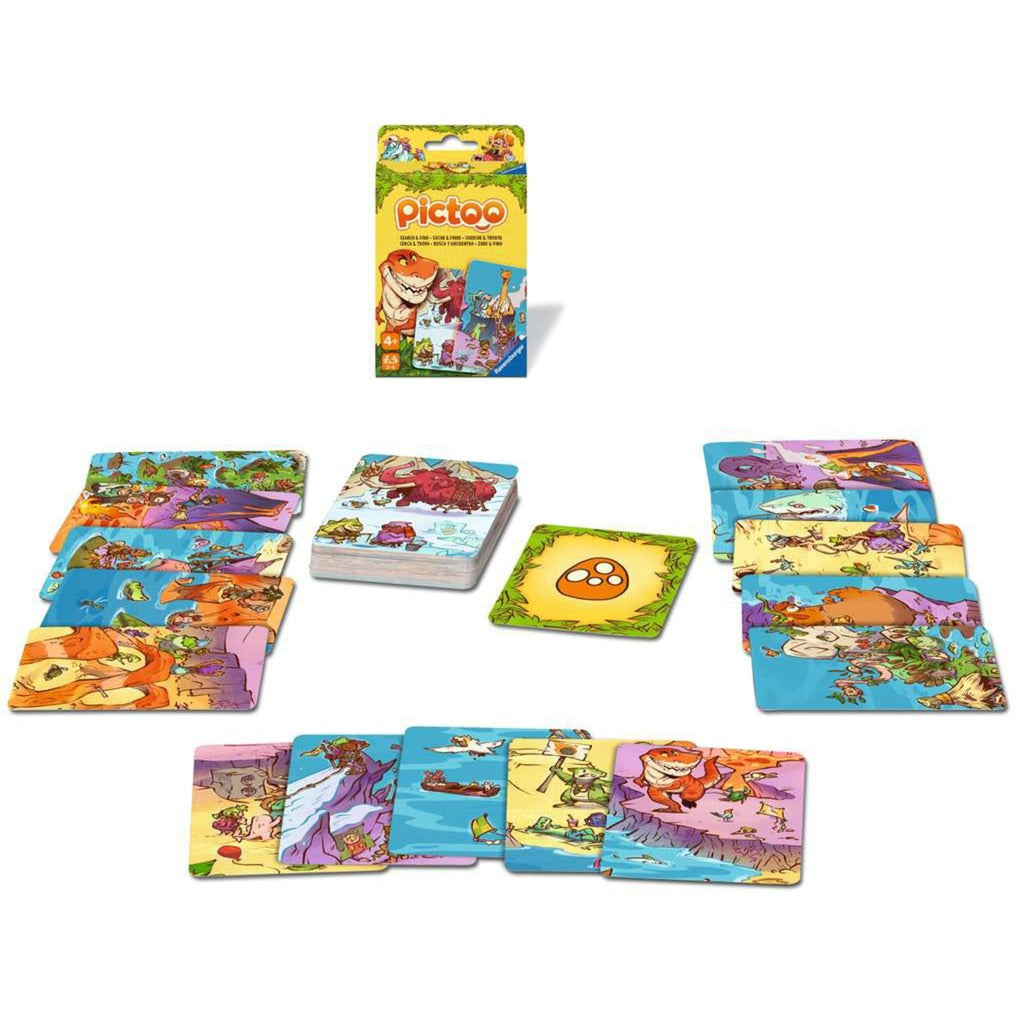 Jogo de Cartas Ravensburger Pictoo Dino World 2-6 Jogadores 4+