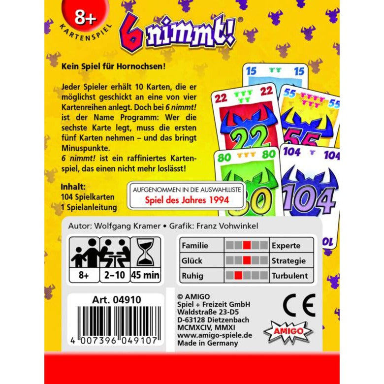 Jogo de Cartas 6 Nimmt! (Take 5) Edição Alemã