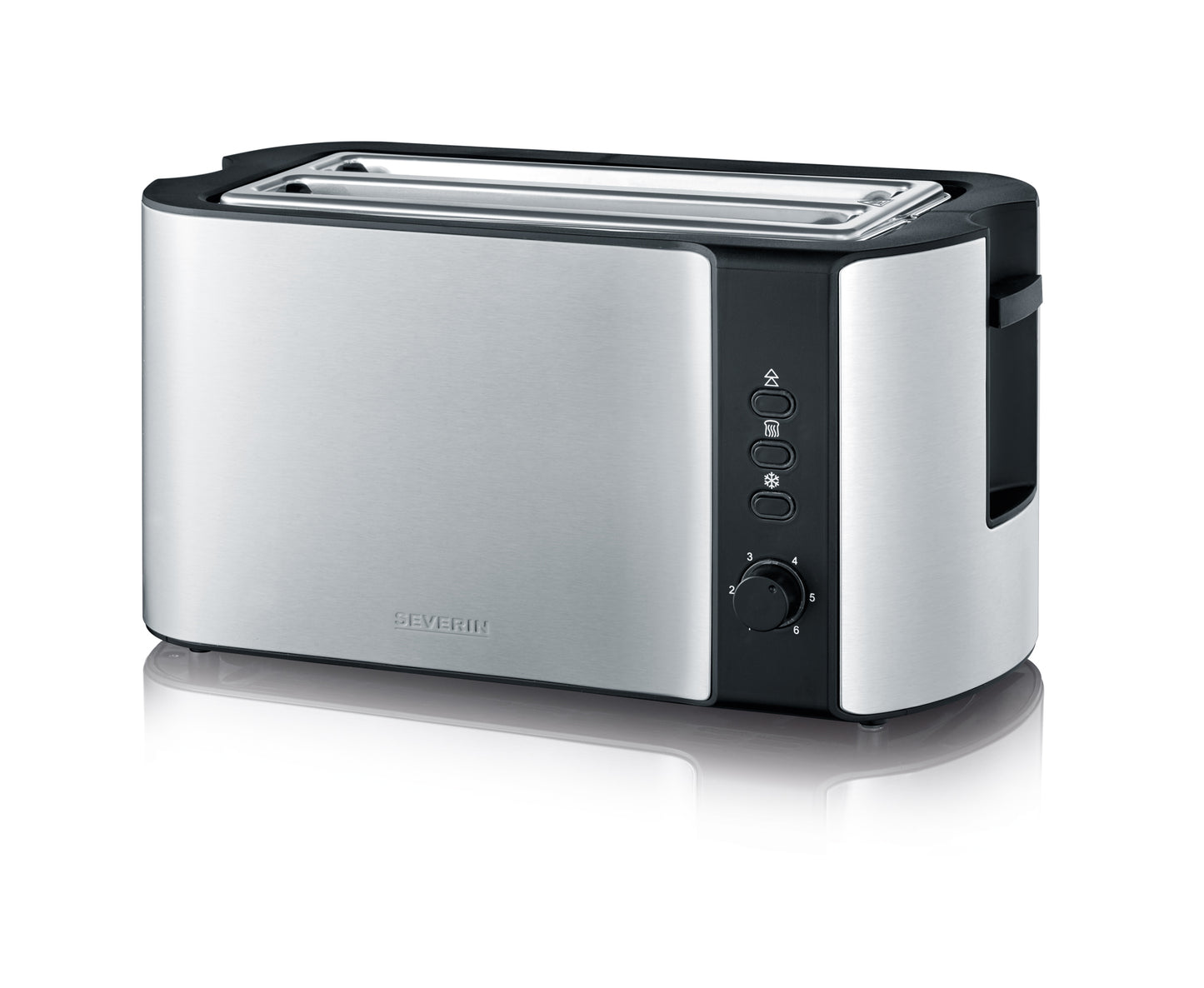 Torradeira Severin AT 2590 Long Slot de 1400 W com 2 Fendas Longas em Inox