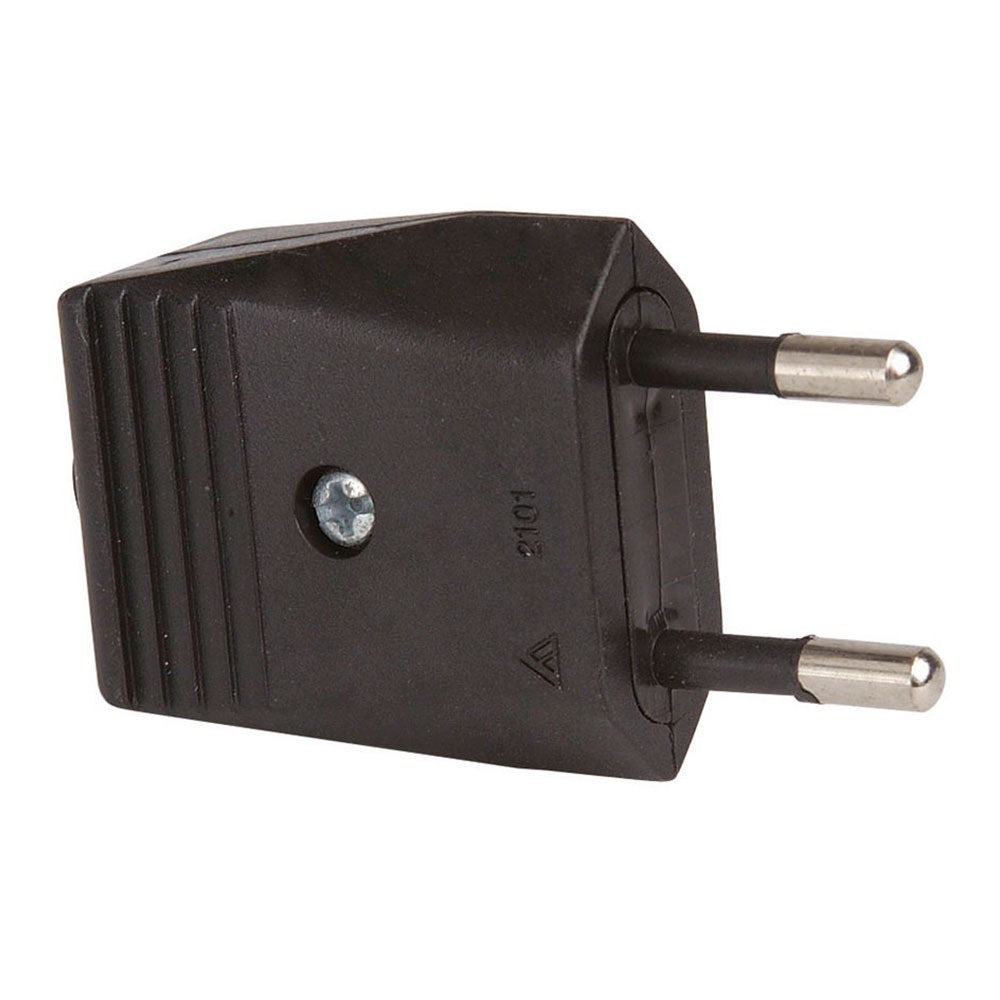 Tomada europlug de 2 pinos sem fio terra, 10 a 250 v, saÃda reta, preta_0