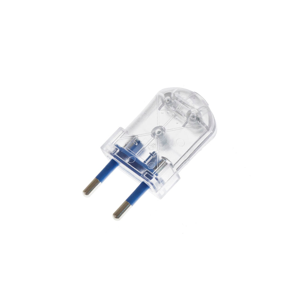 Pack 2 unidades ficha europeia transparente bipolar 10a 4mm 250v_0