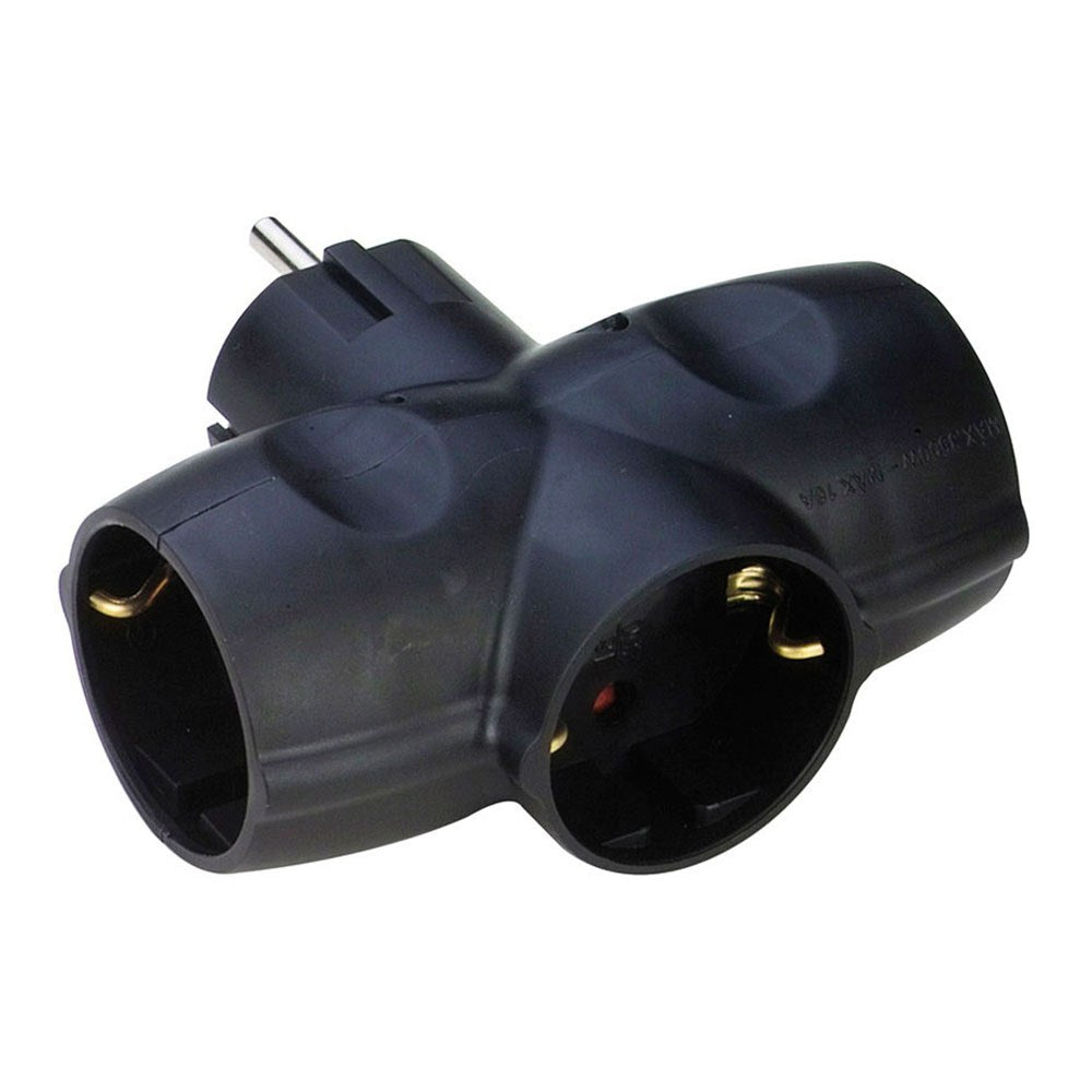 Adaptador triplo lateral schuko 2 p+t 16 a 250 v~, preto_0