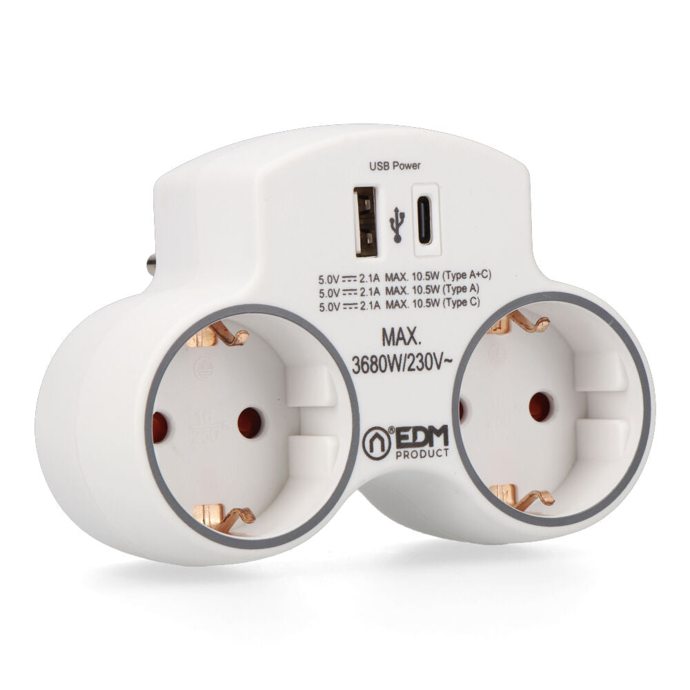 Adaptador com 2 tomadas 2p+t schuko e 2 usb (a+c), branco_0