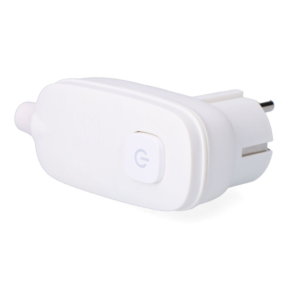 Plugue com t/t (schuko) + interruptor de luz 16 a 250 v, branco, 95 x 40 x 70 mm (embalado em pelÃcula)_0