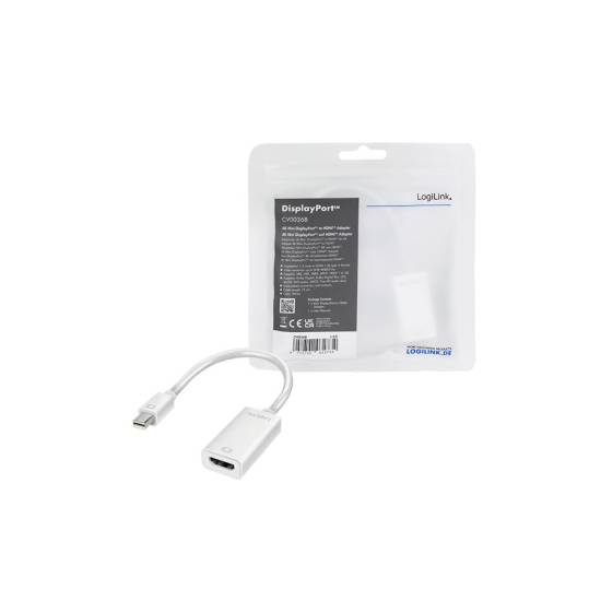Adaptador Mini Displayport para HDMI / LOGILINK / 4K / CV0036B / Branco