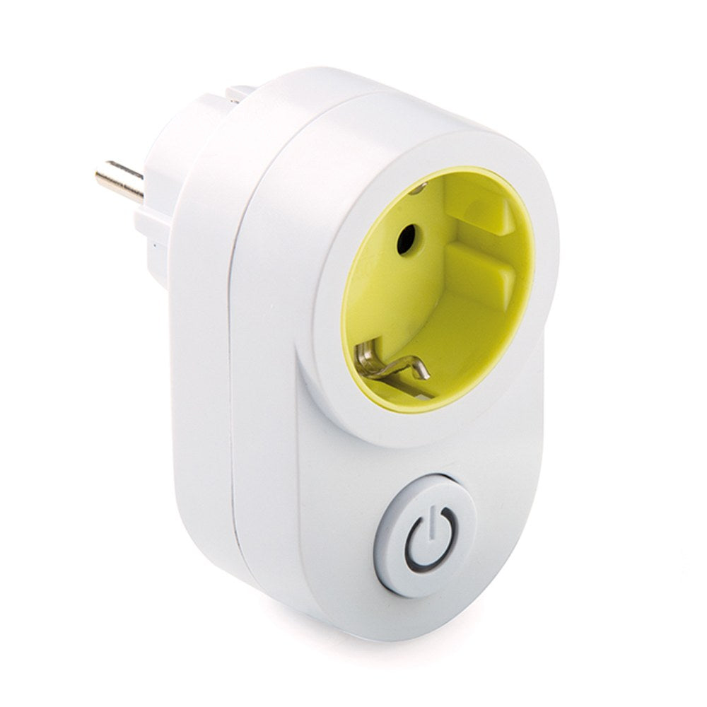 Adaptador schuko de 16 a 250 v, branco, com 1 tomada e 2 pinos (2 p+t) e interruptor, blister_0
