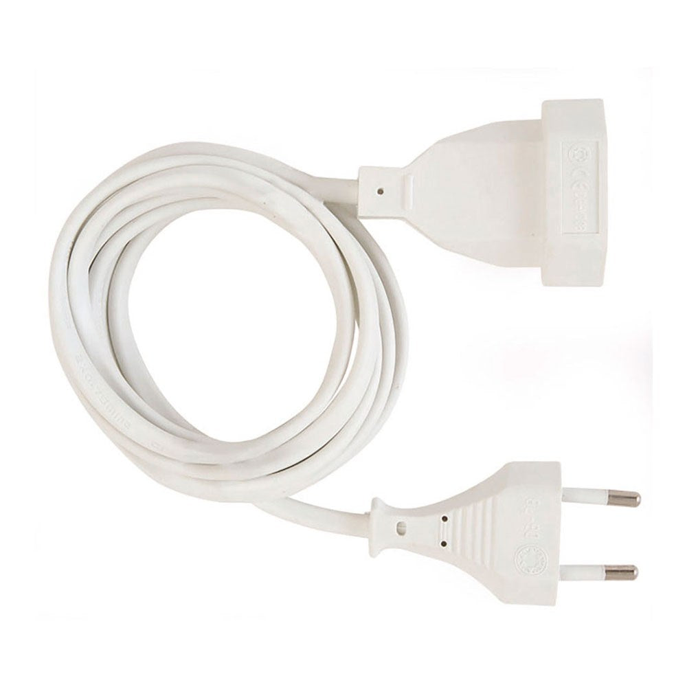 Extensão elétrica com 1 tomada, 10 a 250 v~, sem aterramento, h05 vv-f, cabo 2 x 1 mm², 2 m, branca, blister_0