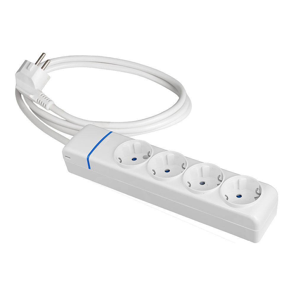 Cabo de extensão com 4 tomadas 2p+t, 16 a 250 v, cabo h05vv-f 3g, 1,5 m_0