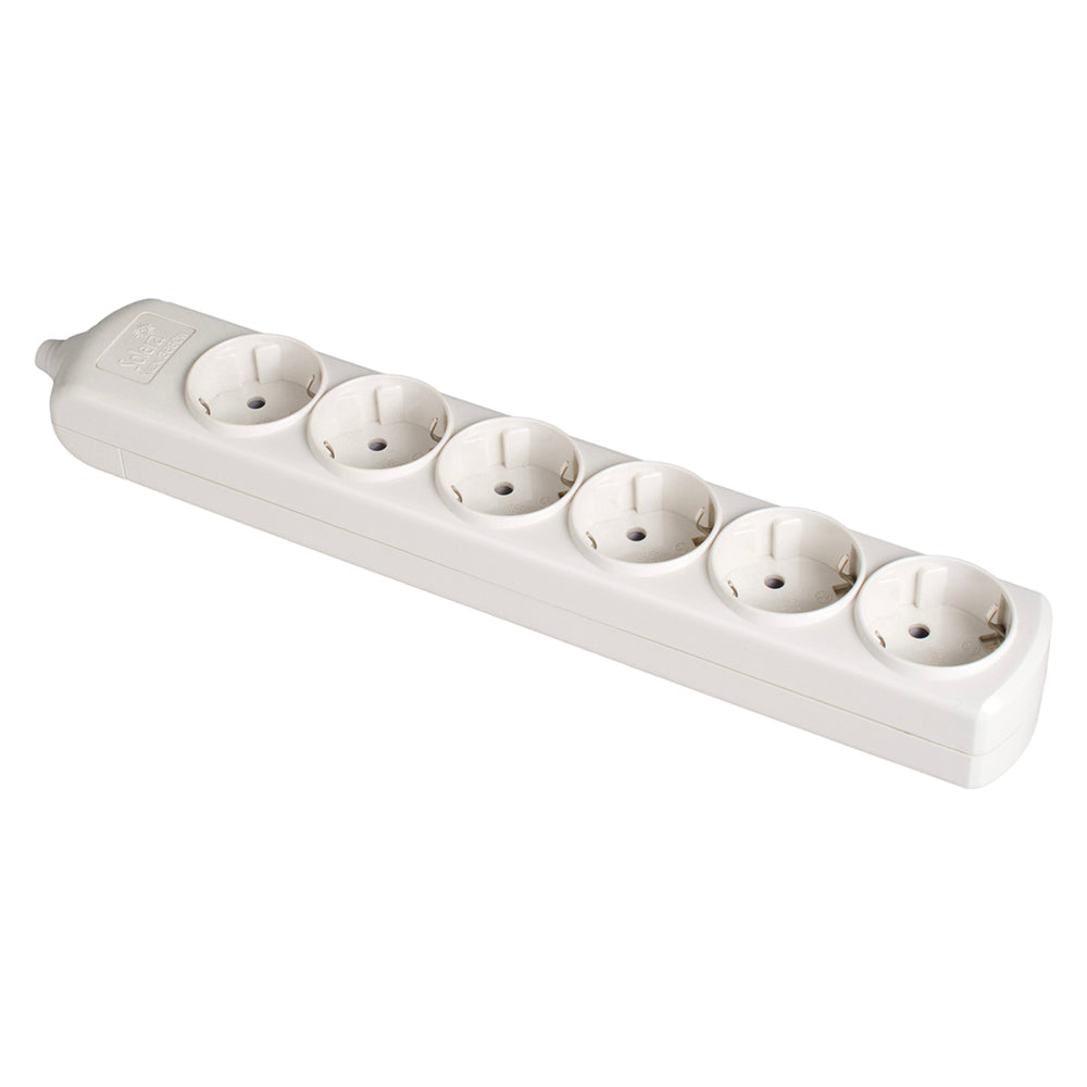 Tomada de superfÃcie bipolar com 6 tomadas t/tl 10/16a 250v cor branco_0