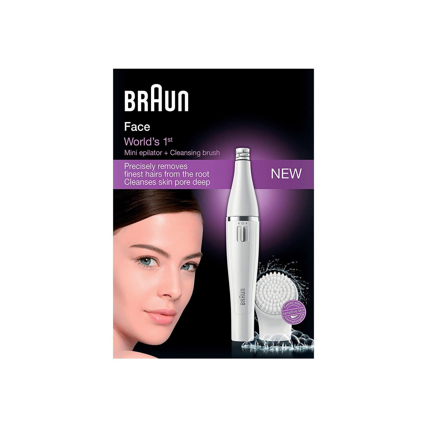 Depiladora Esfoliadora Facial SE810 BRAUN c/ escova de limpeza / Branca
