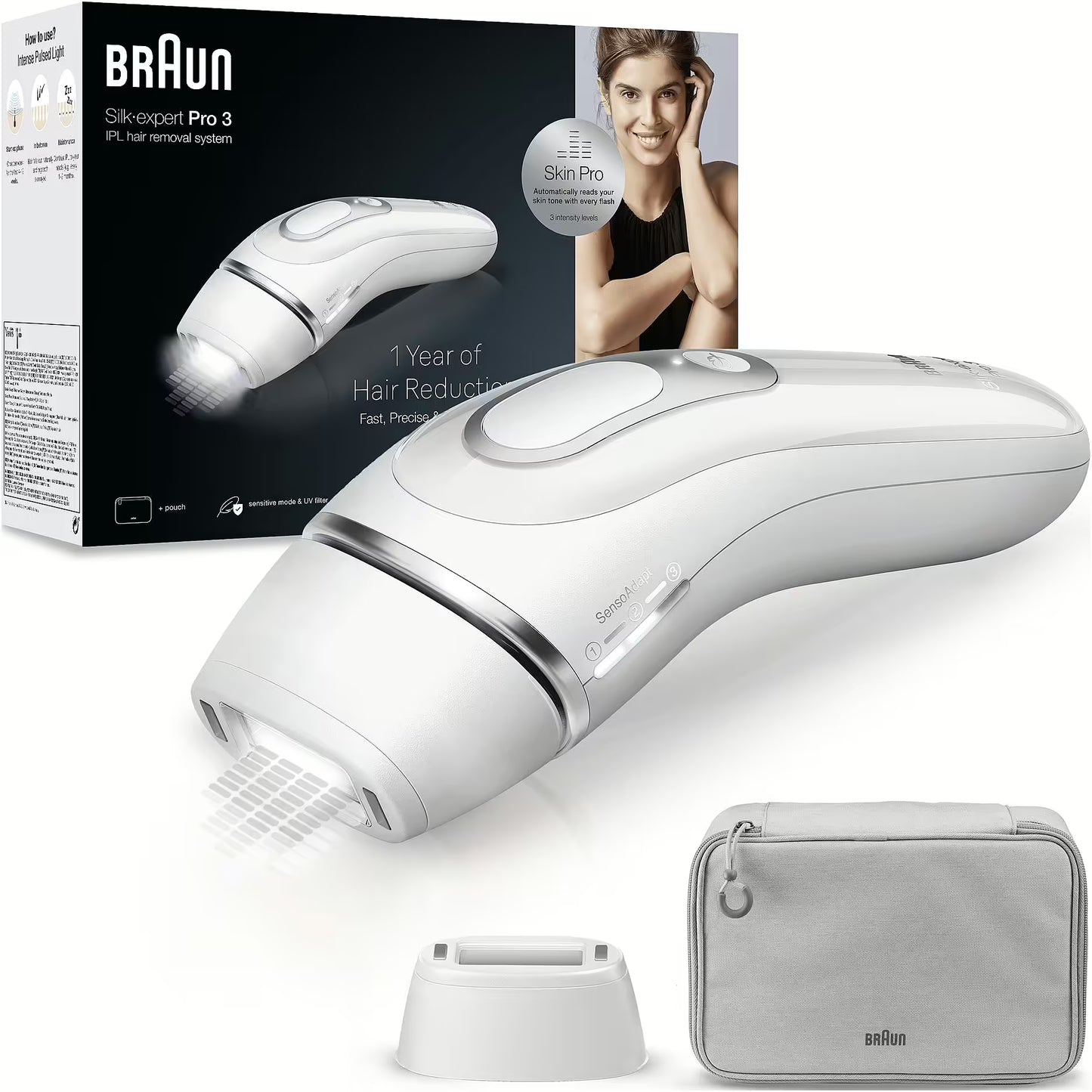 Braun Depiladora Luz Pulsada Braun Silk Expert Pro 3 PL3020 + Bolsa