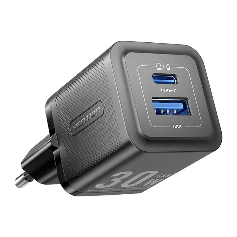 Cargador Gan de Pared Vention FEQB0-EU/ 1xUSB Tipo-C/ 1xUSB/ 30W_1