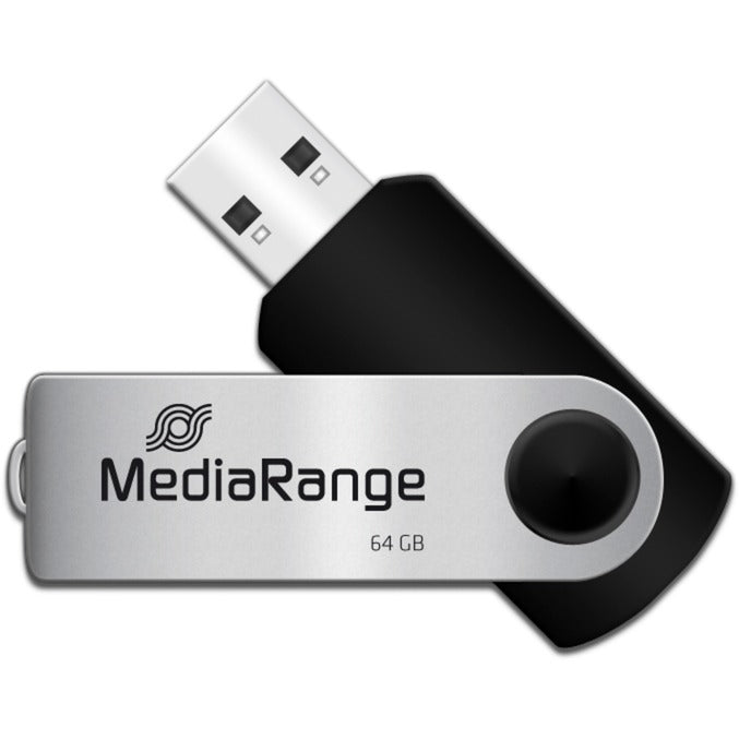 Pen USB MediaRange Flexi-Drive 64GB USB-A 2.0 Preto/Prata