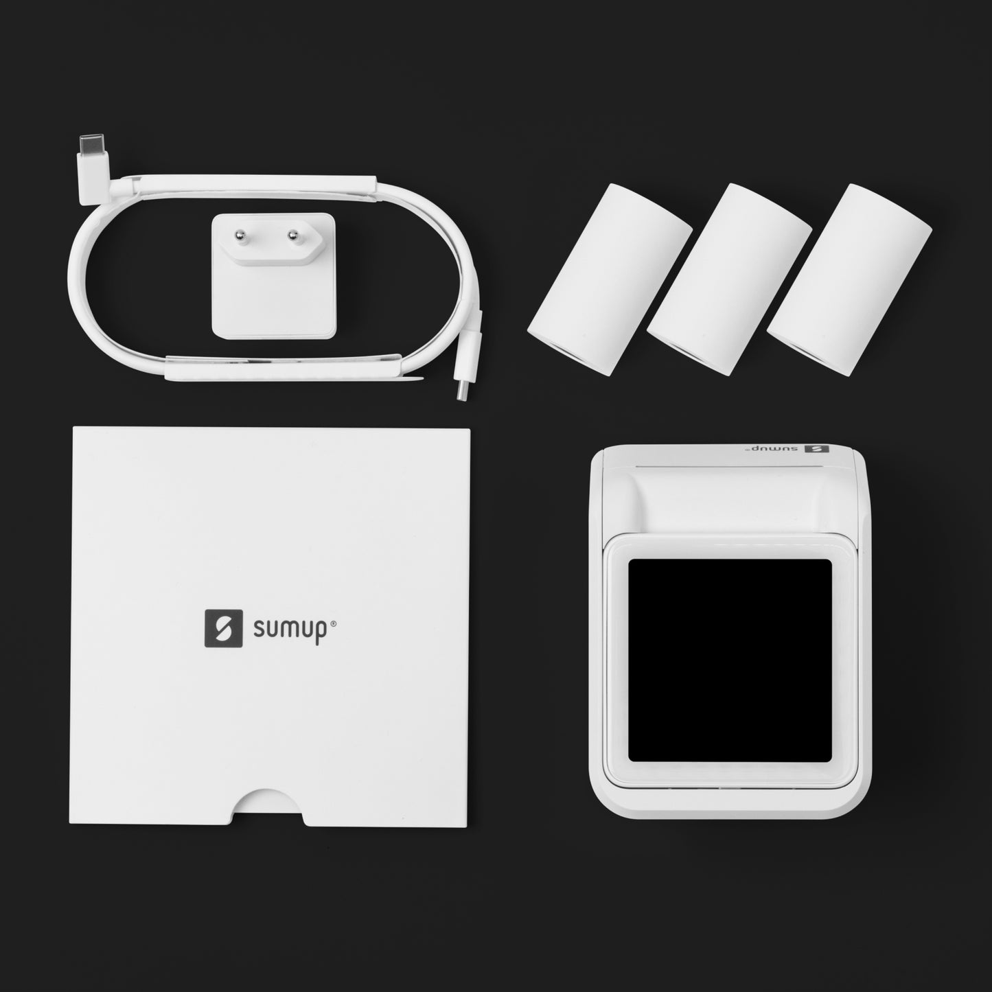 Terminal Pos SumUp Solo Bundle c/ Impressora e Cartão SIM Branco