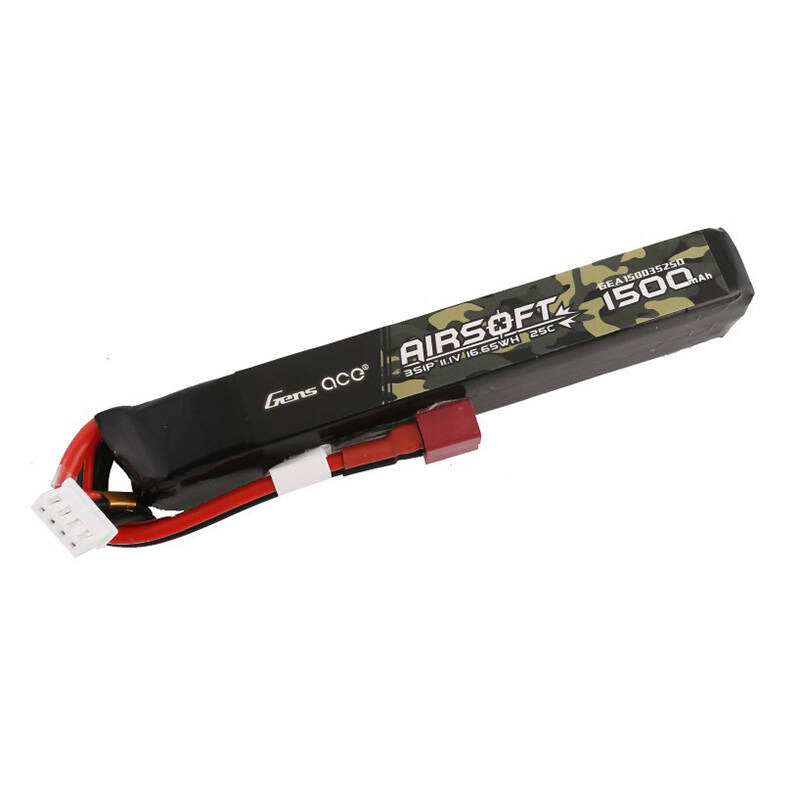 Gens ace 25C 1500mAh 3S1P 11.1V Airsoft Gun Lipo Battery with T Plug_4