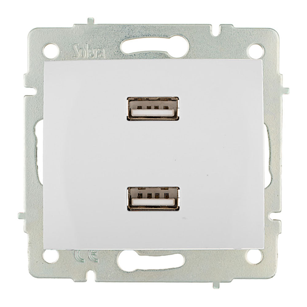 Carregador duplo usb 230v 5v 4200ma branco de encastrar erp2usb série europa solera erp2usb_0
