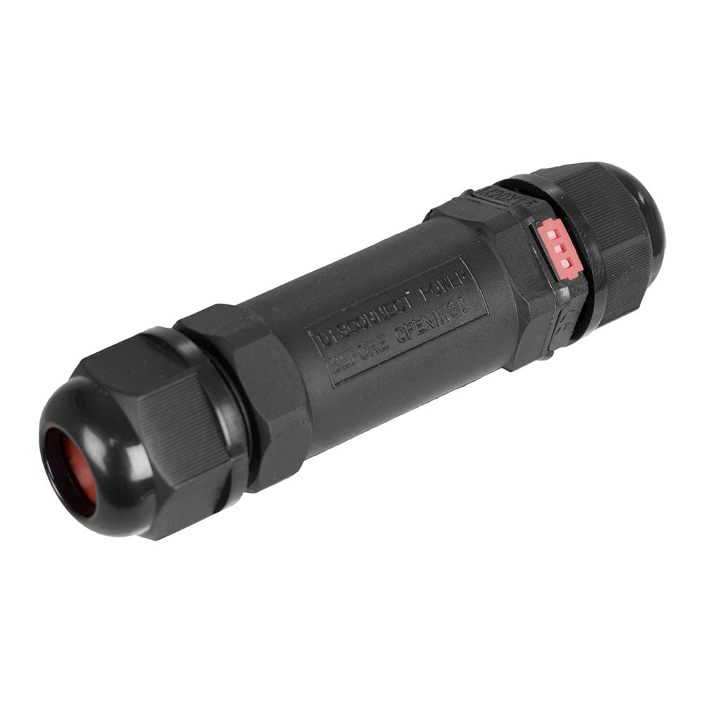 Conector para luminárias para exterior com válvula anti-condensação 10x2,6cm 3p ip68 black series solera (retractilado) ce-3pv_0
