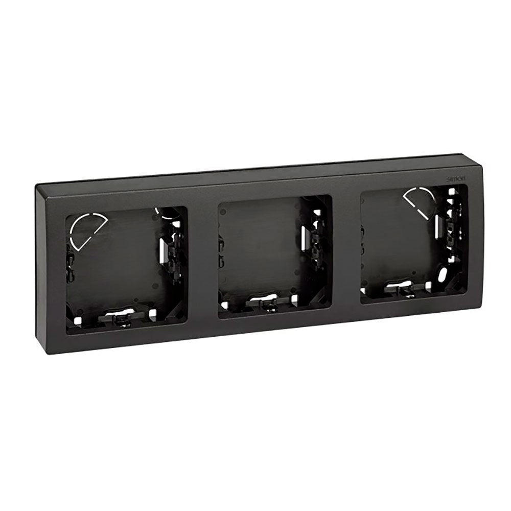 Moldura com base, superfÃcie, 3 elementos, horizontal, série simon73 loft, grafite, retractilado_0