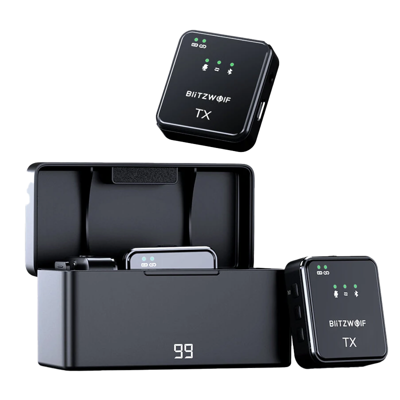 Wireless Microphone BlitzWolf, BW-SX63, 1000mAh (black)_0