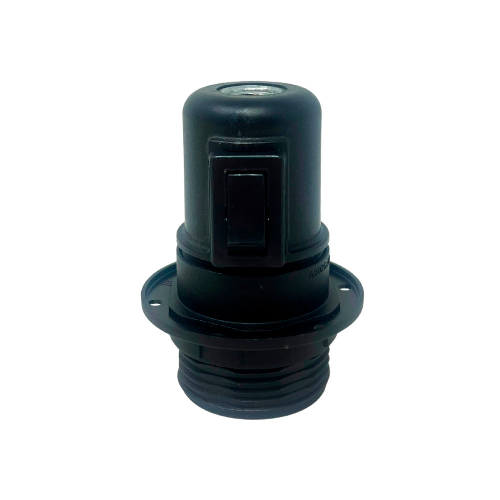 Casquilho e27 com interruptor semirrosca com anilha 2a 250v preto_0