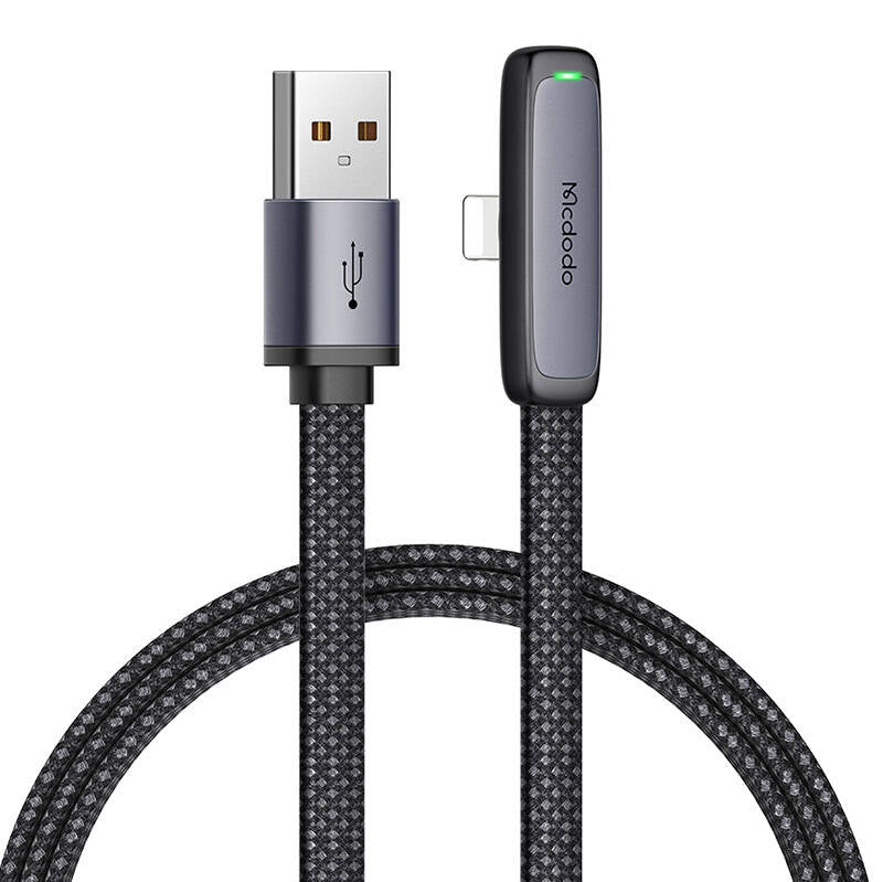 Mcdodo CA-2791 USB to lightning angle cable, 1.8m (black)_0