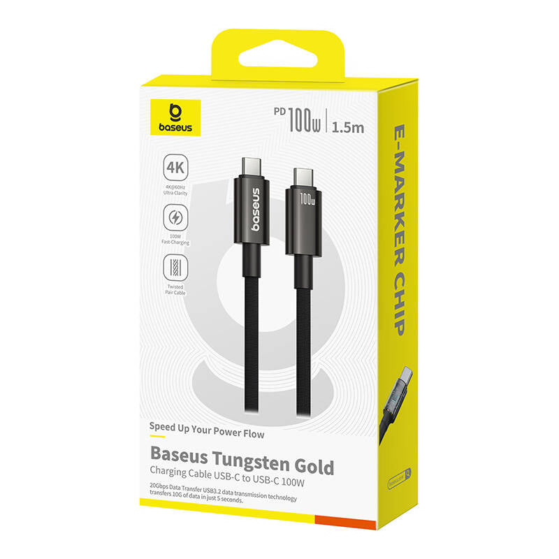 Baseus Tungsten Gold USB-C 3.2 / USB-C 3.2 cable 100W 4K 60Hz 1.5m - black_13