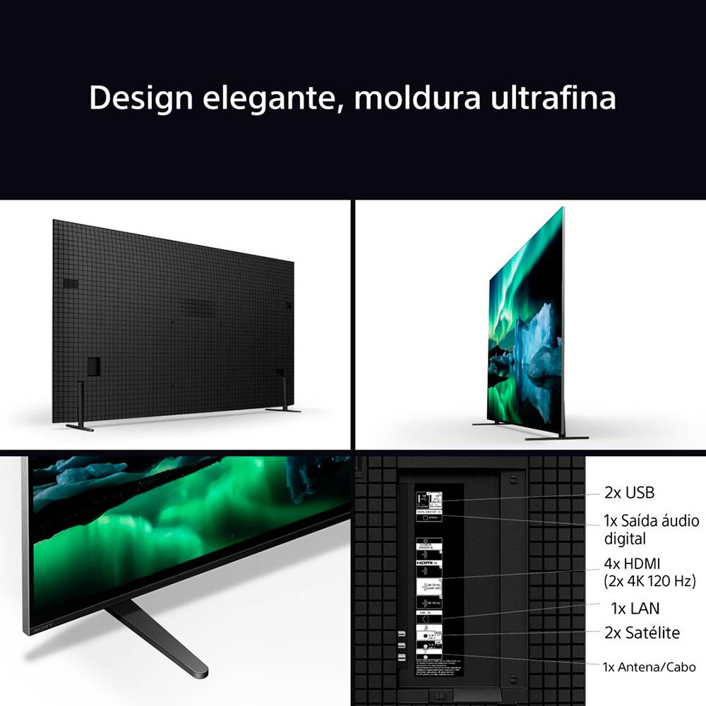 Televisão Smart TV Sony Bravia XR Série XR80 (2024) 77"/195,6cm OLED 4K UHD Google TV
