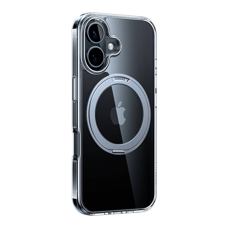 Torras Ostand Pro Case for iPhone 16 (Transparent)_1