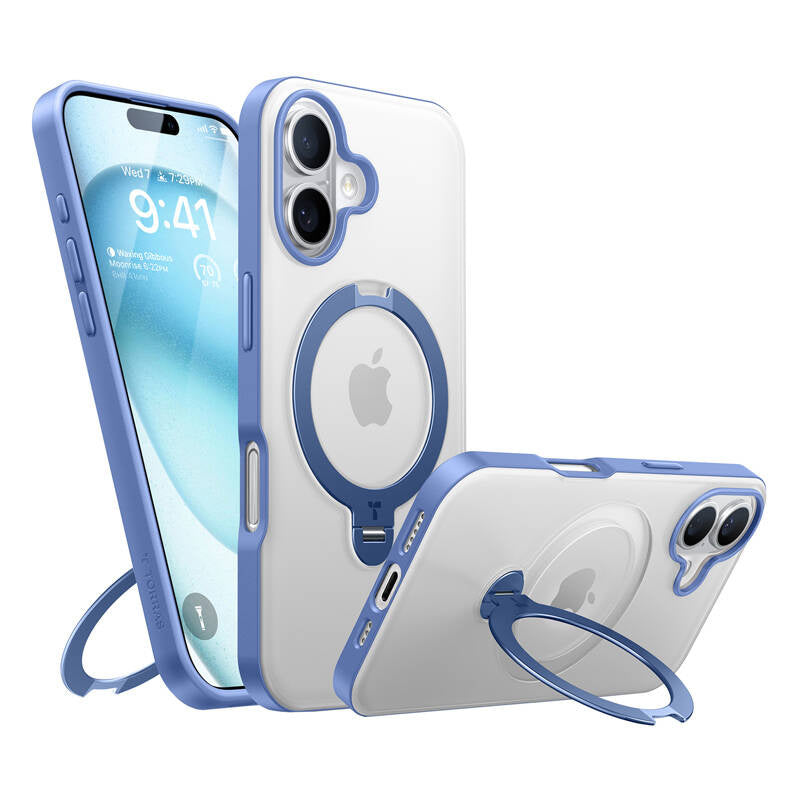 Torras Ostand Spin Case for iPhone 16 (Blue)_1
