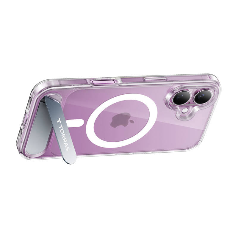 Torras Pstand Series Case for iPhone 16 (Transparent)_2