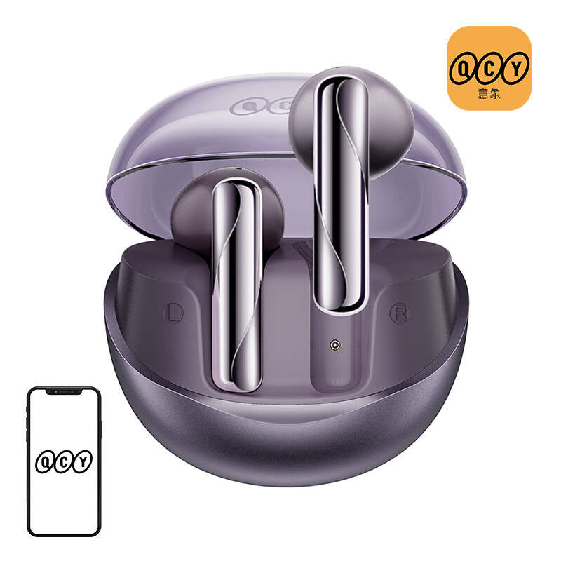 Earphones TWS QCY AilyBuds Clear T32 (purple)_0