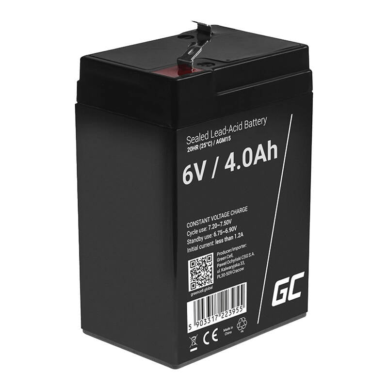Maintenance-free AGM VRLA Green Cell AGM15 6V 4Ah Battery (for alarm system, cash register, toy)_0