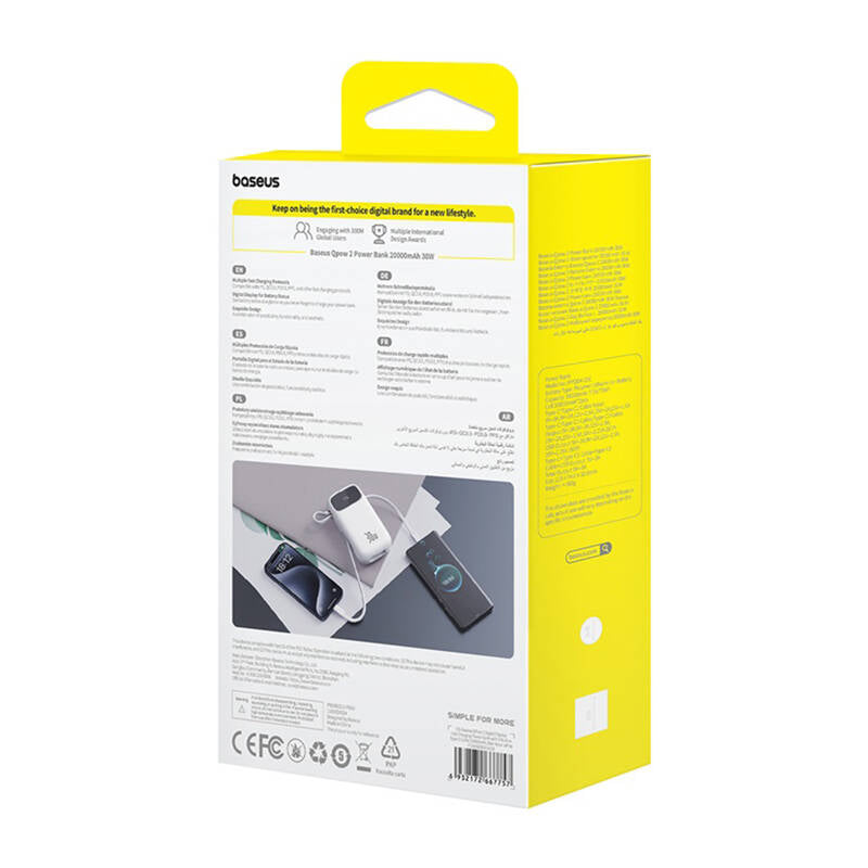 Powerbank Baseus QPow 2 20000mAh 30W 2xUSB-C (white)_7