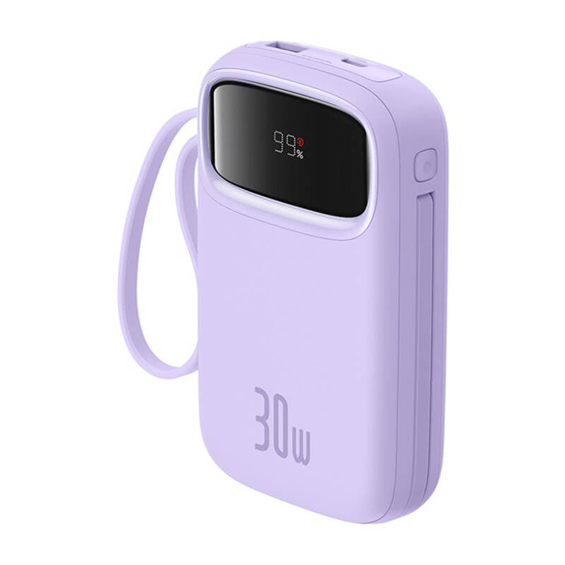 Baseus QPow 2 30W 10000mAh Power Bank with Built-in USB-C Cables - Purple_5