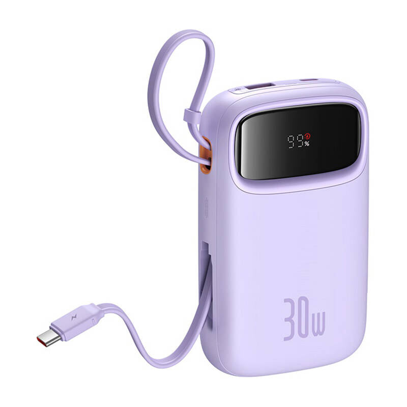 Baseus QPow 2 30W 10000mAh Power Bank with Built-in USB-C Cables - Purple_7