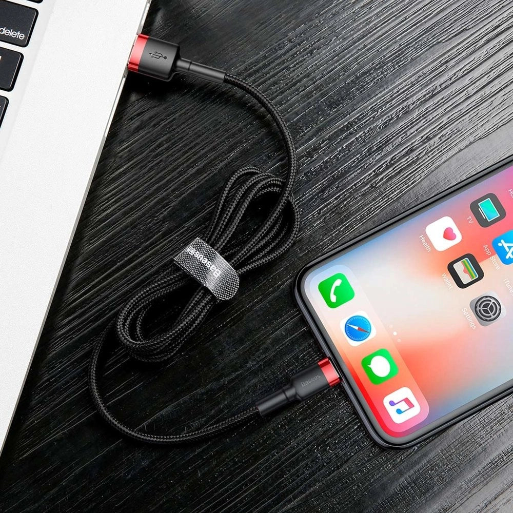 Baseus Cafule USB-A / Lightning 2.4A QC 3.0 cable 0.5 m - black and red_15