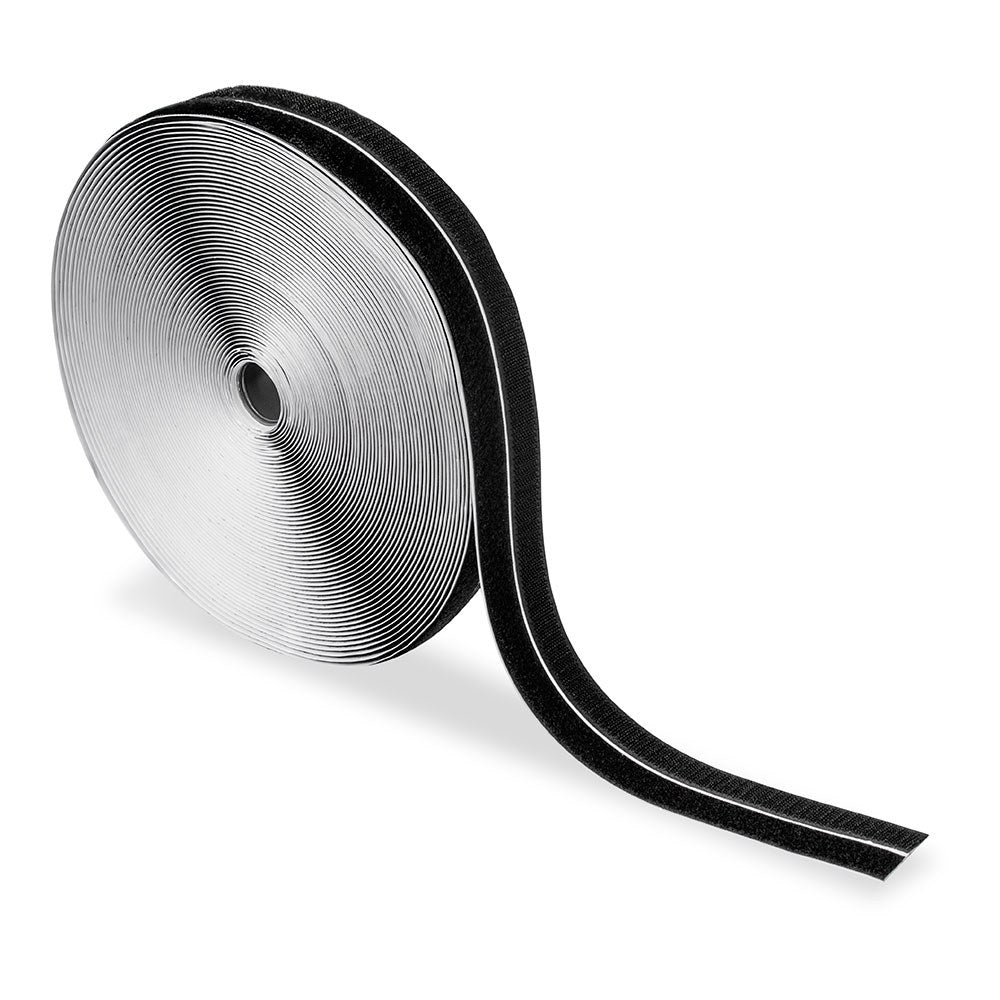 Rolo adesivo de fecho de gancho e laço, 20 mm x 25 m, preto_0