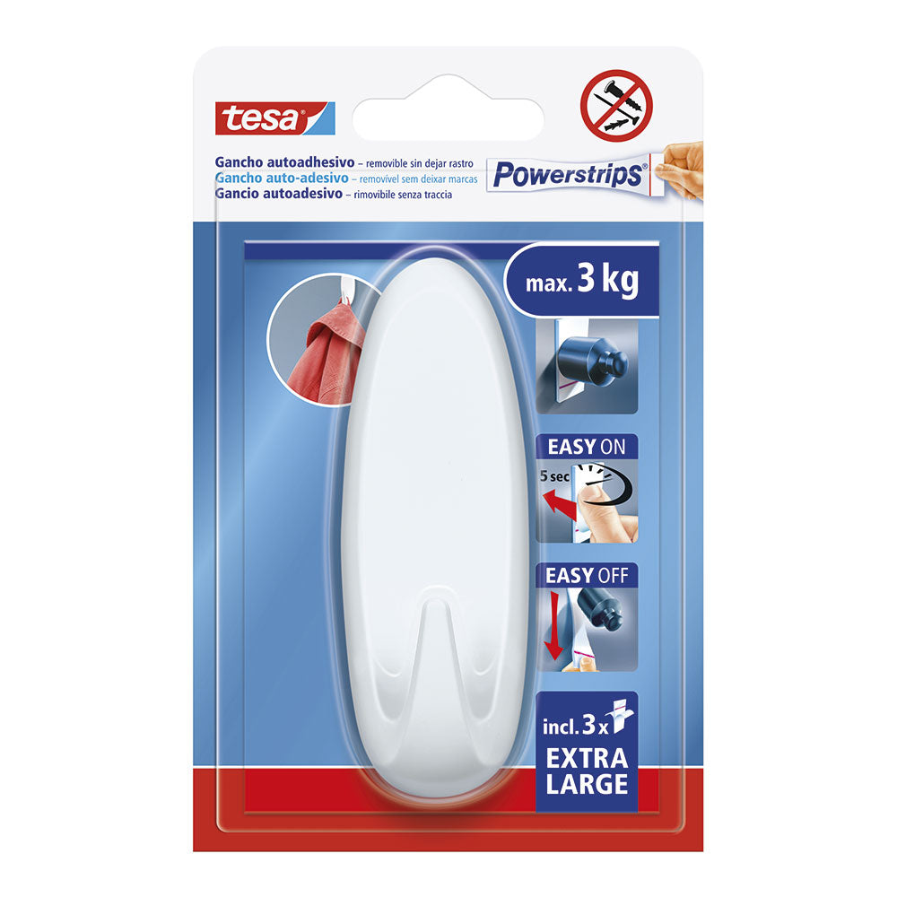 Gancho autoadesivo powerstrips xl, oval branco_0