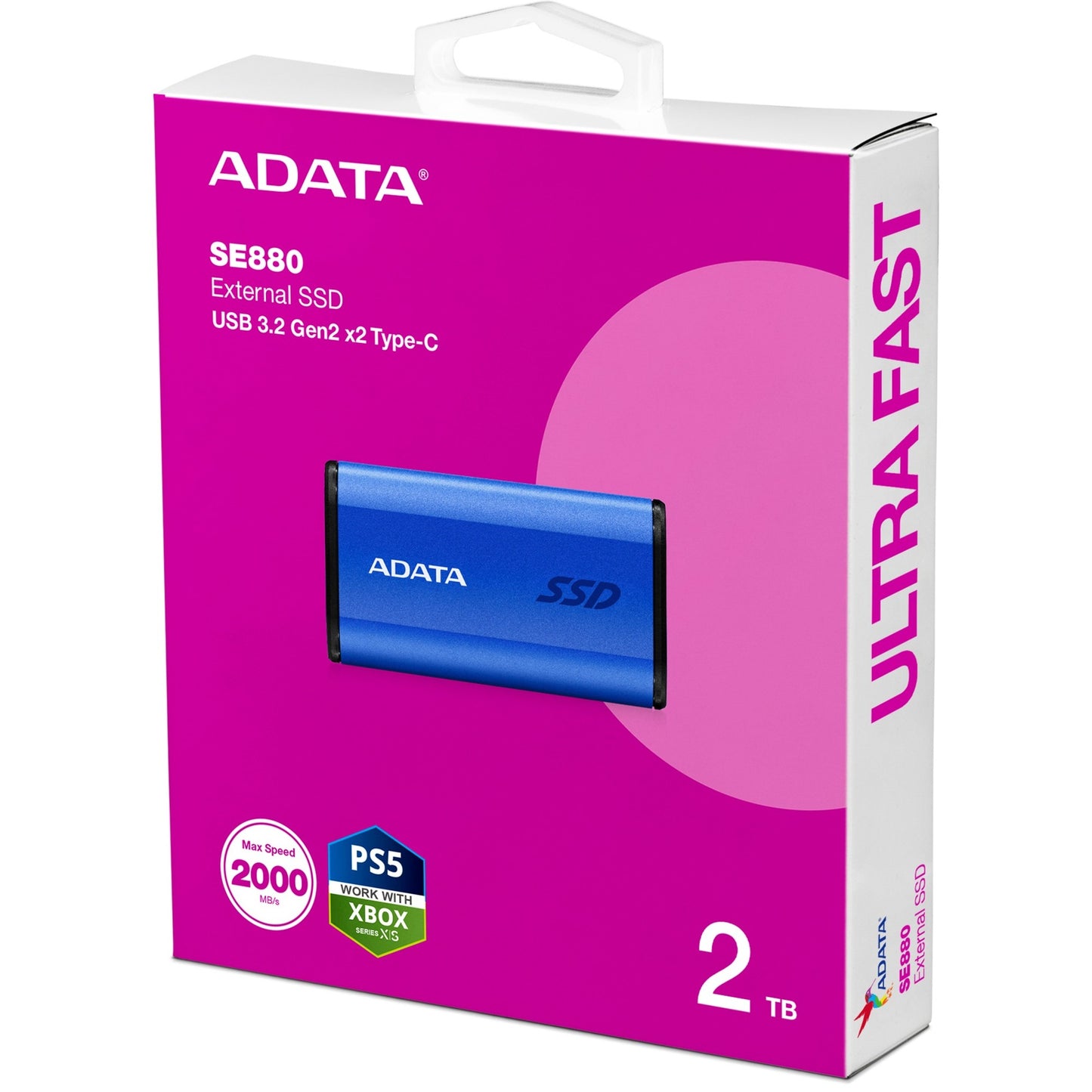 Disco Externo SSD ADATA SE880 2TB USB-C 3.2 Gen 2x2 (20 Gbit/s) Azul