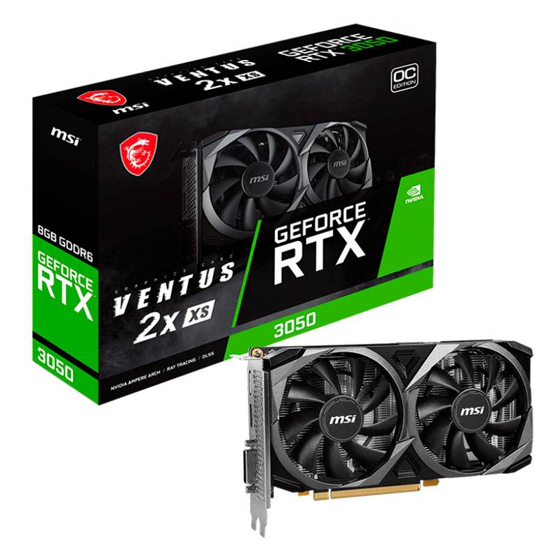 MSI VENTUS GEFORCE RTX 3050 2X XS 8G OC / Gráfica NVIDIA / 8 GB GDDR6 / Preto