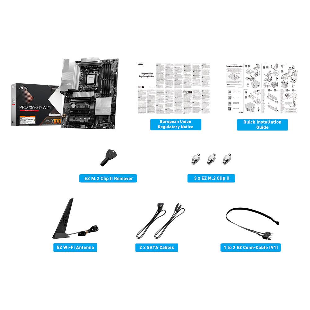 MSI PRO X870-P WIFI Placa Base AMD X870 Zócalo AM5 ATX / Preto