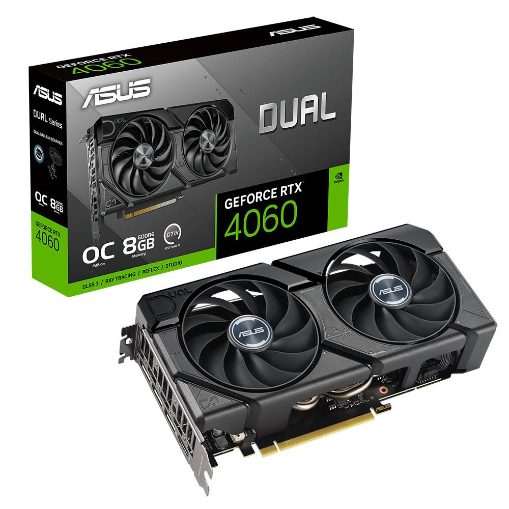 Placa Gráfica Asus Dual GeForce RTX 4060 EVO OC / 8GB GDDR6